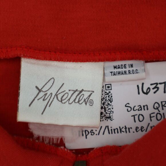 Pykettes Sweater Womens S Red Green Quarter Sleeve Floral Shoulder Pads Pullover - Picture 2 of 16